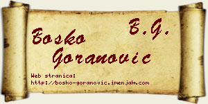 Boško Goranović vizit kartica